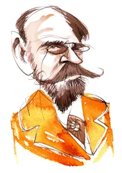 Emile Zola, novelista francés (1840-1902); caricatura